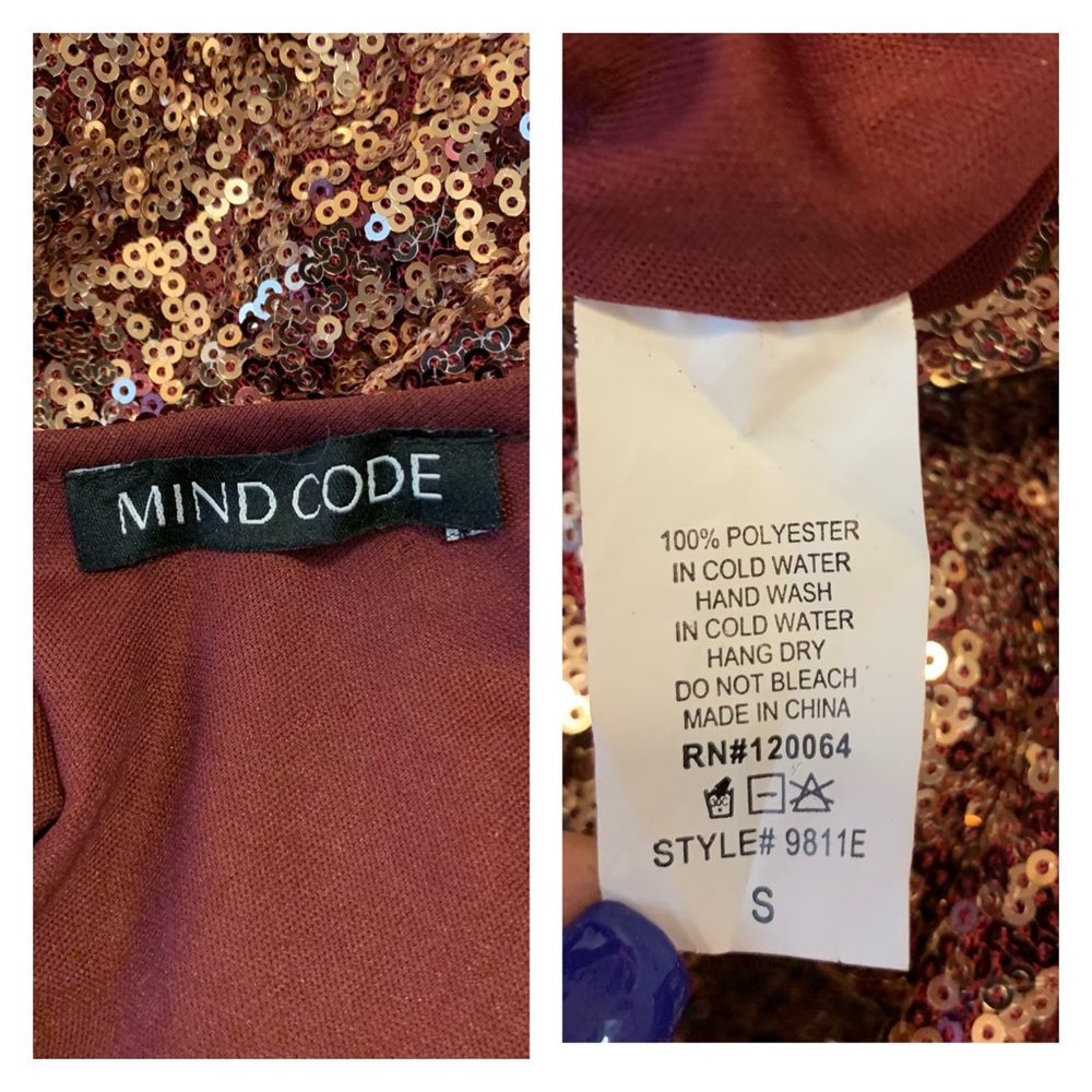 Mind Code Purple Sequin Backless Dress - image 16